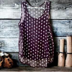 One Clothing LIGHTWEIGHT Women's Sheer Chiffon Sailboats Sleeveless Top Size XS